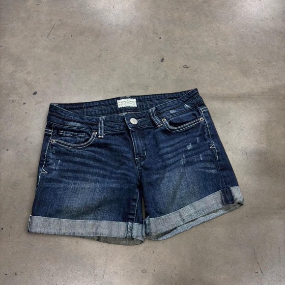 Aeropostale Pants - Aeropostale Womens Blue Denim Mini Shorts Y2K Low Rise Cuffed Dark Wash Size 0